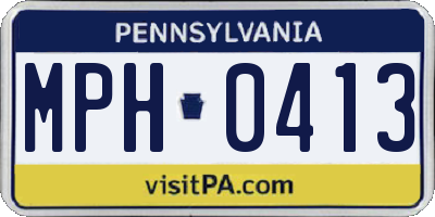 PA license plate MPH0413