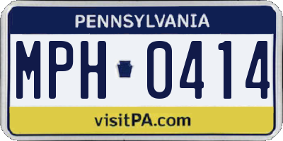 PA license plate MPH0414
