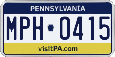 PA license plate MPH0415