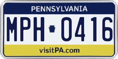 PA license plate MPH0416