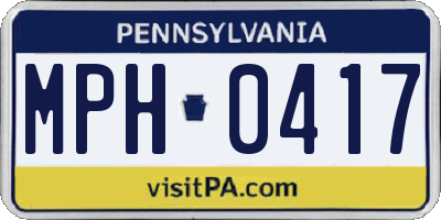 PA license plate MPH0417