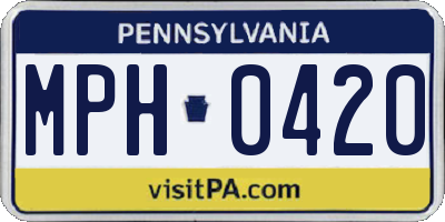PA license plate MPH0420