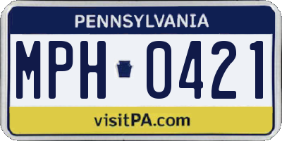 PA license plate MPH0421