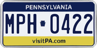 PA license plate MPH0422