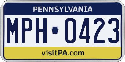 PA license plate MPH0423