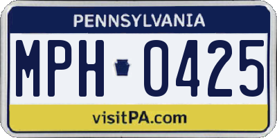 PA license plate MPH0425