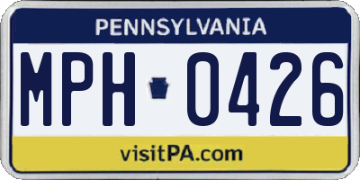 PA license plate MPH0426