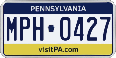 PA license plate MPH0427