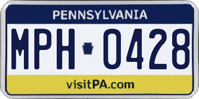 PA license plate MPH0428