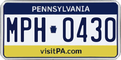 PA license plate MPH0430