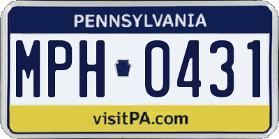 PA license plate MPH0431