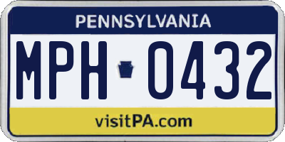 PA license plate MPH0432