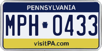 PA license plate MPH0433