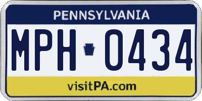 PA license plate MPH0434