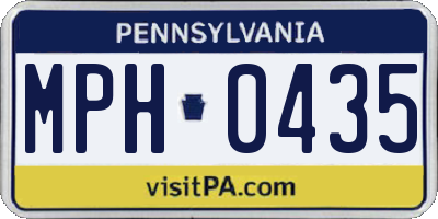PA license plate MPH0435