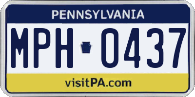 PA license plate MPH0437