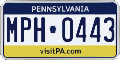 PA license plate MPH0443