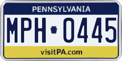 PA license plate MPH0445