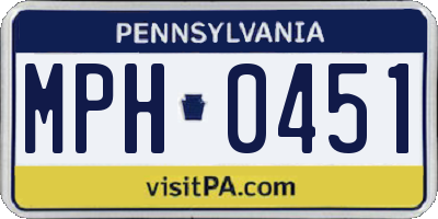 PA license plate MPH0451