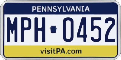 PA license plate MPH0452