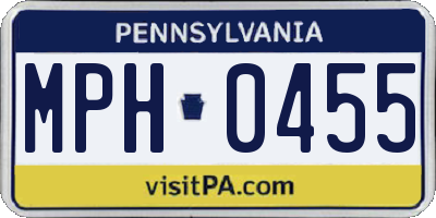PA license plate MPH0455