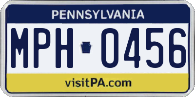PA license plate MPH0456