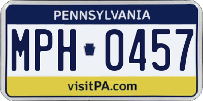 PA license plate MPH0457