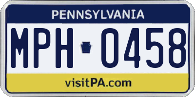 PA license plate MPH0458