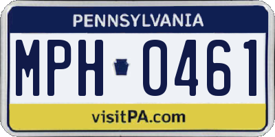 PA license plate MPH0461