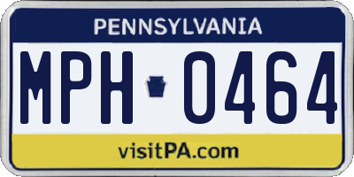 PA license plate MPH0464