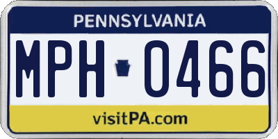 PA license plate MPH0466