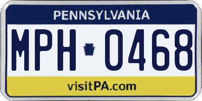 PA license plate MPH0468