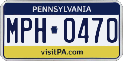 PA license plate MPH0470