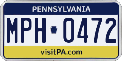 PA license plate MPH0472