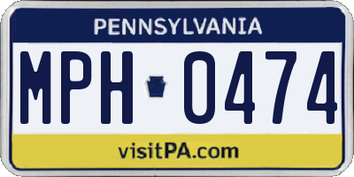 PA license plate MPH0474