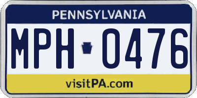 PA license plate MPH0476