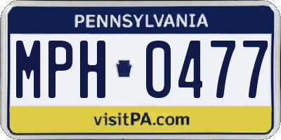 PA license plate MPH0477