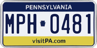 PA license plate MPH0481