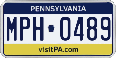 PA license plate MPH0489