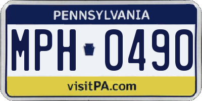 PA license plate MPH0490