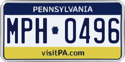 PA license plate MPH0496