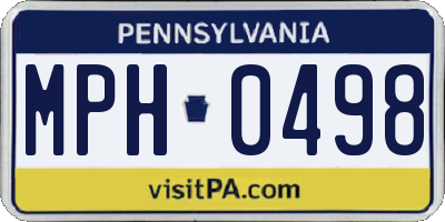 PA license plate MPH0498