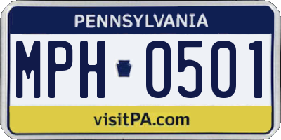PA license plate MPH0501