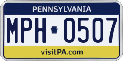 PA license plate MPH0507
