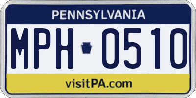 PA license plate MPH0510