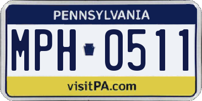 PA license plate MPH0511