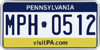 PA license plate MPH0512