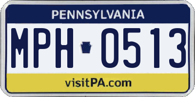 PA license plate MPH0513