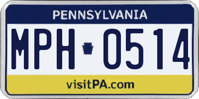 PA license plate MPH0514