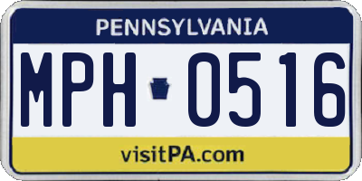 PA license plate MPH0516